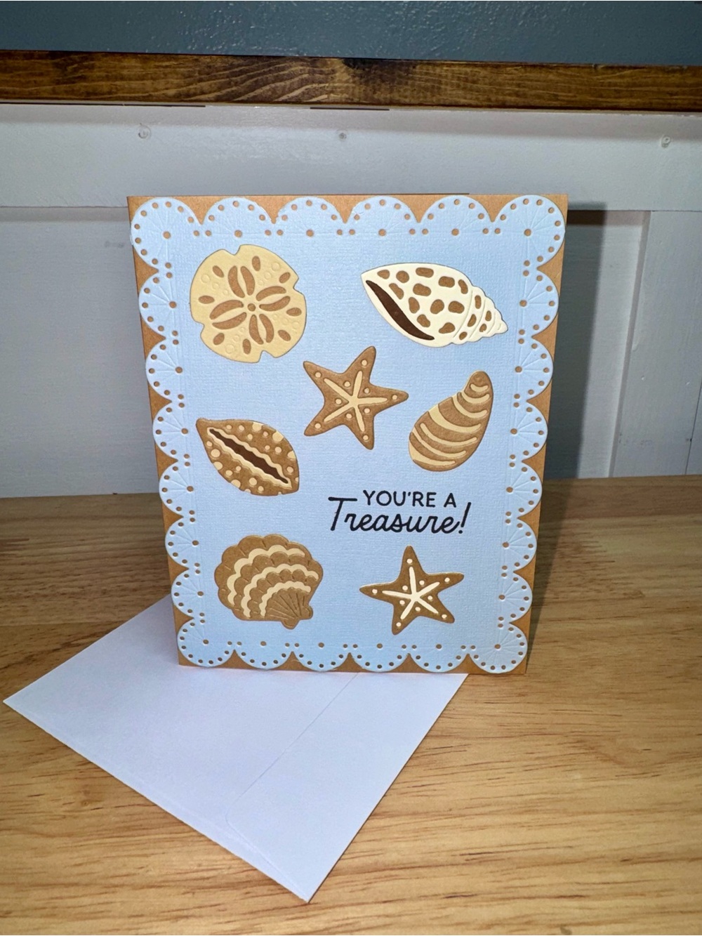 Handmade Summer Beach Sea Shells Greeting Card– Any Occassion You’re A Treasure!